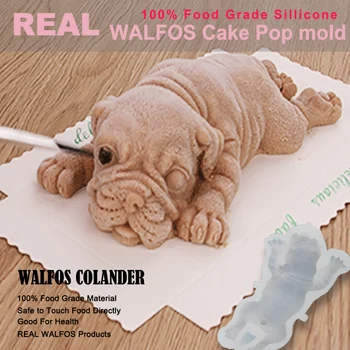 WALFOS Roztomilý Pes, Silikónové Formy Mousse Tortu 3D Shar Pei Plesne Ice Cream Jello Puding Výbuch Chladenie Nástroja Fondant Dekorácie