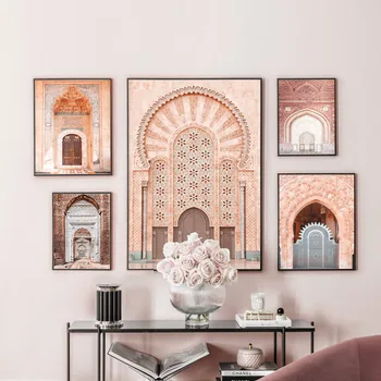 Wall Art Plátno Na Maľovanie Marocký Budovy Moslimskej Svätej Citácie Nordic Plagáty A Vytlačí Na Stenu Obrázky Na Steny V Obývacej Izbe Dekor