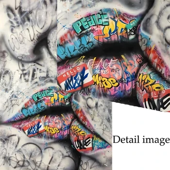 Wall Street Graffiti Art Plátne Obrazy Abstraktné Umenie Plátno Umenie Výtlačkov Milovníkom Bozkávanie Obrázok Pre Obývacia Izba Dekor Cuadros