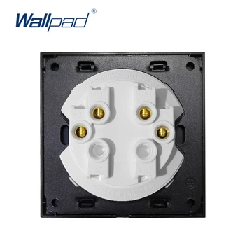 Wallpad L6 2 Gang 1 2 Spôsob Tlačidlo Wall Light Switch Hnedé Kartáčovaný Hliník, Saténové Kovový Panel, Slabé Modré LED Indikátor