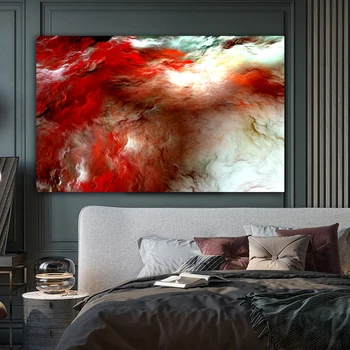 Wangart veľké veľkosti red cloud sky Olej Maľovanie na Stenu Obrázok Pre Obývacia Izba Plátno Moderného Umenia Plagátu A Tlač