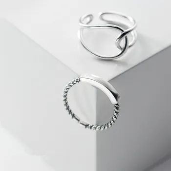 WANTME Nové Geometrické Vintage Kríž Twist Krúžok pre Ženy Módne Originálne 925 Sterling Silver Prst Šperky Darček k Narodeninám 2020