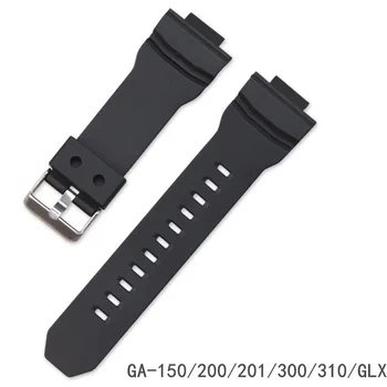 Watchband pre Casio GA-150/200/201/300/310/GLX Športové Hodinky Kapela Black Mäkké Silikónové Gumy Pin Pracky Popruhu pre Človeka Náramok