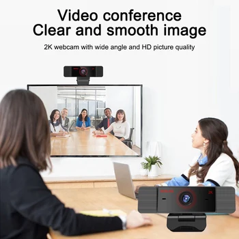 Webcam 2K Full HD 1080P Webová Kamera S Mikrofónom USB Konektor Web Cam Pre PC Počítač Mac Notebook Ploche YouTube on-Line Vzdelávanie