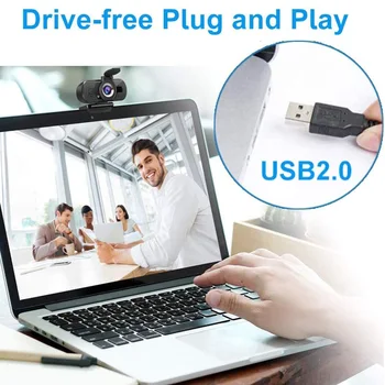 Webová Kamera so vstavaným Mikrofónom USB Auto Focus PC Kamera ochrany Osobných údajov 1080P FHD Kryt pre Office Starostlivosť Spotrebný materiál k Počítačom