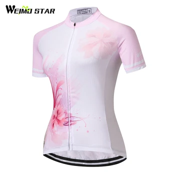 Weimostar Ružová Cyklistika Jersey Tričko Ženy Letné Krátke Cyklistické Oblečenie Priedušný Cyklistický Dres mtb Cyklistické Oblečenie šaty