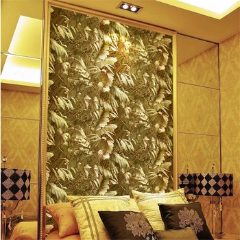 Wellyu Európskej bright gold metal reflexné rastlín tapety obývacia izba luxusné nočné tapetu pozadia zlatej fólie KTV обои