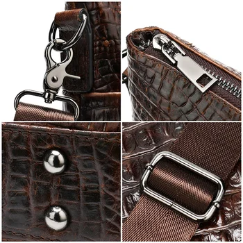 WESTAL pánske aktovky taška pánske originálne kožené laptop taška mužov office taška pre mužov krokodíla vzor A4 súbor kufrík, kabelka