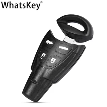 WhatsKey Nová Keyless kľúča Vozidla Shell Pre Saab 93 95 9-3 9-5 2003-2007 Mäkké Tlačidlá Diaľkového tlačidlo Prípade Uncut Malý nôž