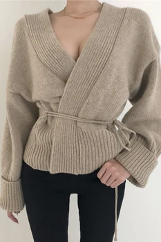 WHCW CGDSR elegantné bežné single-breasted 2020 hrubý pletený sveter svetre kórejský štýl žena zimné jeseň cardigan ženy