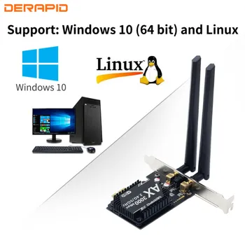 Wi-Fi 6E Intel AX210 2.4 gb / S, Bezdrôtový WiFi6 Kartu Adaptér Bluetooth 5.2 802.11 ax Desktop 2.4 G/5G/6Ghz PCIE Sieťová Karta Windows10
