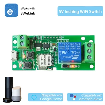WiFi Bezdrôtové Smart Switch Inching Self-locking Relé Modul,Nastaviť Inching Čase od druhej do Hodín, byť aplikovaný na riadenie prístupu