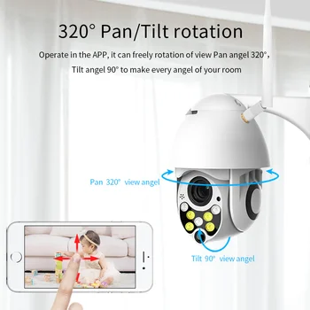 Wifi Kamera, Vonkajšie Automatické Sledovanie s Detekciou Pohybu Ycc365plus 1080P/3MP Ip Bezdrôtové Diaľkové Zobrazenie pre Home Security