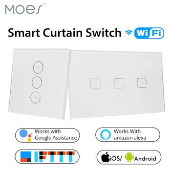 WiFi Smart Opony Prepínač Sklenený Panel Aplikácie Diaľkové Ovládanie Práce s Alexa a Google Domov alebo Elektrický záves motora EÚ a USA