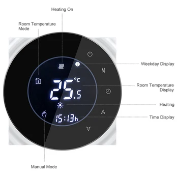 WIFI Smart Touch Termostat LCD Displej Ohrev Vody Electirc Podlahové Kúrenie Voda Plyn Kotol, Regulátor Teploty Alexa Tuya
