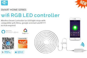 Wifi Stmievač Tuya Smart Svetlo Pás RGB Controller Smart Home Diaľkové Ovládanie LED Svetelný Pás, Prepínač pracovať s Alexa Domovská stránka Google