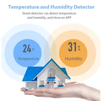 WIFI Tuya Teplota A Vlhkosť, Senzor Smart Home Krytý Inteligentné Teplota A Vlhkosť Abnormálne Snímač Pracovať S Alexa