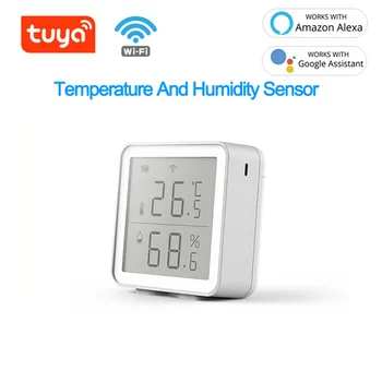 WIFI Tuya Teplota A Vlhkosť, Senzor Smart Home Krytý Inteligentné Teplota A Vlhkosť Abnormálne Snímač Pracovať S Alexa