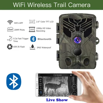 Wild WIFI APP Chodník Fotoaparát, Bluetooth Ovládanie Live Show Lov Kamery WIFI830 20MP 1080P Nočného Videnia Voľne žijúcich živočíchov Dohľad