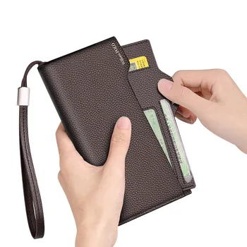WilliamPolo nový štýl Módy zliatiny mužov originálne kožené peňaženky high capacity karta držiak na kabelku luxusné značky zips kabelky