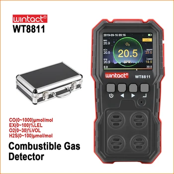 WINTACT Zložené Plyn Monitor Multi Nabíjateľná 4 v 1 pre Digitálne Horľavé O2, H2S CO Plynový Senzor Vibračná Svetla, Alarm Detektor