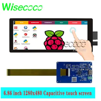 Wisecoco 6.86 palcový Natiahnuté Panel Lcd Displej S Touch Control Board Auto Zobrazenie Videa Raspberry Pi 3 Pi 4 Monitor