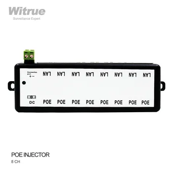 Witrue POE Injektor 8 Portov pre Video Dohľad IP Kamery, Napájanie Cez Ethernet IEEE802.3af