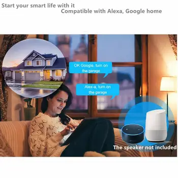 Wofea WiFi Smart Switch Garážové brány Otvárač Regulátor Pracovať S Alexa Echo Domovská stránka Google SmartLife/Tuya APP Control Č Hub Vyžadovať
