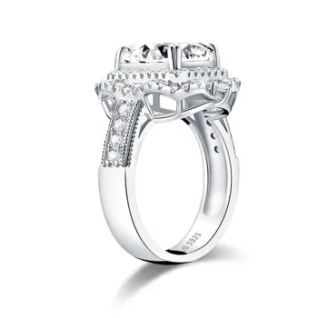 Wong Dážď Luxusné 925 Sterling Silver Emerald Rez Greated Moissanite Diamantov, Drahých Kameňov, Svadobné Zásnubné Prstene Jemné Šperky
