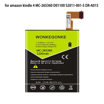 WONKEGONKE S2011-001-S Batériou pre amazon kindle 4 MC-265360 D01100 S2011-001-S DR-A015 Kvalitné Batérie