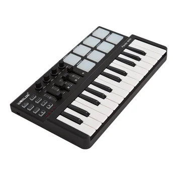 Worlde Panda midi klávesnice Prenosných Mini 25-Key Klávesnica USB a Drum Pad MIDI Kontrolér