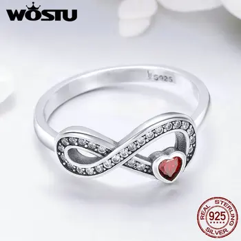 WOSTU 2019 Módne 925 Sterling Silver Infinity Navždy Milovať Prst Prsteň pre Ženy, Svadobné Šperky, Zásnubné Darček CQR415