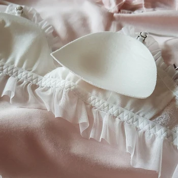 Wriufred Bielizeň Lolita retro čipky predné pracky kvet podprsenka nastaviť luxusné romantické morská panna shell dievča bielizeň s nohavičky nastaviť