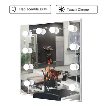 WRUMAVA make-up Zrkadlo Márnosť LED Žiarovky Súprava USB Nabíjací Port DIY Nastaviteľný Jas Comestic Lampy, Toaletný Stolík
