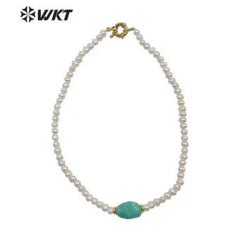 WT-JN120 WKT nádherné ženy prírodné sladkovodné perly choker náhrdelník 6 mm nepravidelný pearl korálky choker náhrdelník s témou kameň