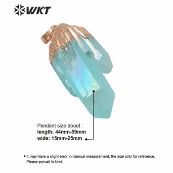 WT-P1610 Úžasné svetlo Aqua aura crystal prívesok ženy móda rose gold ducha quartz bod Aqua kameň prívesok v prírodných