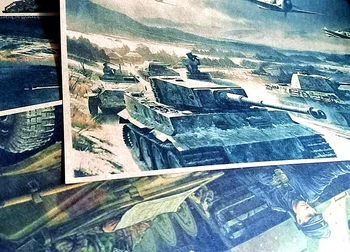 WW2 GER Nádrž Nádrž TIV Obraz Vojny Wall Art Zbraň Vojny Vojenskej Plagát Vintage Kraft Papier, Nálepky na Stenu Domáce Dekorácie