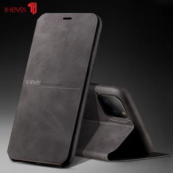 X-Úroveň Premium Kožené púzdra Pre Nový iPhone 11 Pro XS Max XR X 8 8 7 Plus Úplný Ochranný Bussiness Kryt Prípade