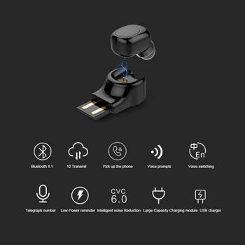X11 Bluetooth Bezdrôtové Slúchadlá Športové Slúchadlá Bluetooth Slúchadlá s Mikrofónom Ucho Neviditeľné Headset pre Xiao Huawei Iphone