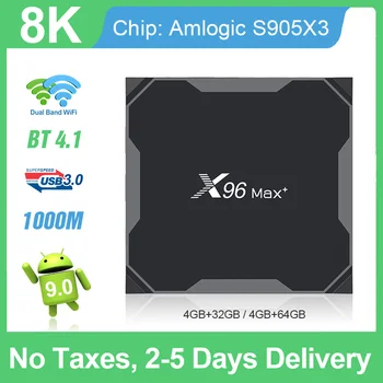 X96 Max Plus TV BOX Android9.0 4G 64GB S905X3 TV BOX Full HD BT4.1 2.4/5G WIFI 8K Media Player Android Set-Top BOX X96 MAX PLUS