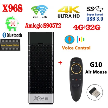X96S tv stick 4 gb 32 gb voliteľné g30 vzduchu myši Android 9.0 Quad Core Amlogic S905Y2 Wifi Bluetooth 4.2 g00gle obchod