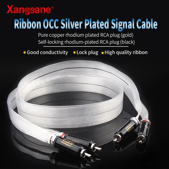 Xangsane pre fanúšikov hifi páse s nástrojmi OCC postriebrený audio kábel kábel 2rca-2rca lotus zapojte kábel usb 2 konektor verzie