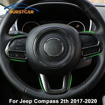 Xburstcar pre Jeep Compass a 2. 2017 2018 2019 2020 Chrome Volante Vozidla Tlačidlá Gombík Kryt Výbava Nálepky Príslušenstvo