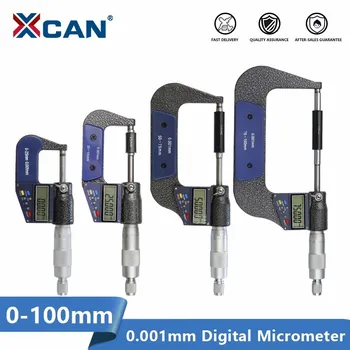XCAN 0.001 mm Digitálny Mikrometer 0-25-50-75-100mm Elektronické Mimo Mikrometre Strmeň Ručičky Meracích prístrojov