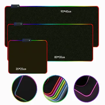 XGZ Všetky Black RGB Veľké Herné Podložka pod Myš Hráč Led Počítač pad Big Mat s ľahkou Podsvietenie 1200X600/400X900MM