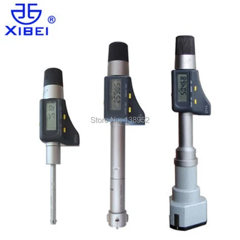 Xibei značky 8-10-12-16-20-25-30 mm digitálny Tri prístupu interných Mikrometre 0.001 mm elektronické tri miesta vo vnútri mikrometer