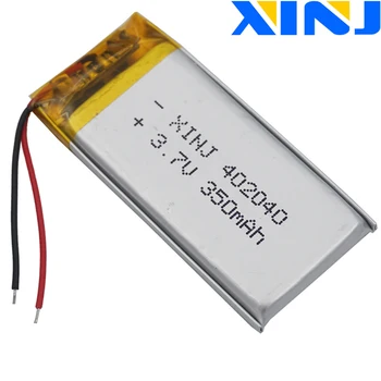 XINJ 2 ks 3,7 V 350mAh Lítium-Polymérová LiPo Batérie 2pin JST 1.0/1.25/1.5/2.0/2.54 mm konektor 402040 Pre GPS Sat Nav jazdy nahrávač