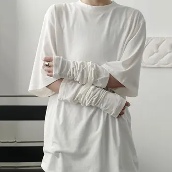 XITAO Menšiny Biela Čierna Tričko Fashion Ženy, Duté Z Pulóver Skladaný 2020 Jeseň Elegantné Menšiny Voľné Tee ZP2048