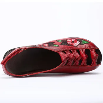 Xiuteng 2020 Lete Hrubé Dno Sandále Klin Ryby Topánky Nepremokavé Platformy 7 cm Vysokým Podpätkom Originálne Kožené Topánky Výšivky