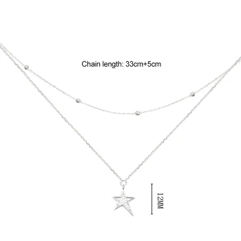 XIYANIKE 925 Sterling Silver Dizajn, Kreatívne Dvojité vrstvený korálky hviezdy Náhrdelník Prívesok Pre Ženy Trendy Očarujúce Party Šperky